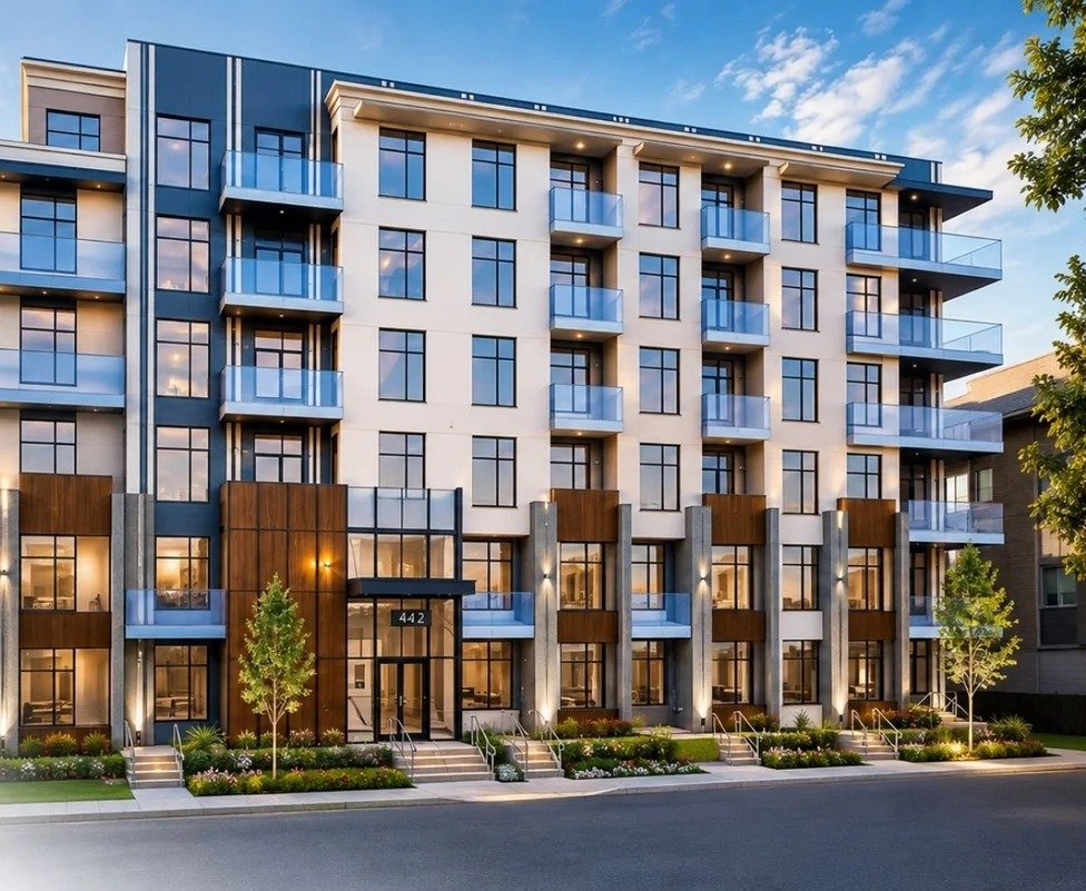 Cosmos 6-storey, 57-unit apartment building in Quesnel, BC, built by Xerox Builders